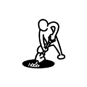 穴を掘るイラスト