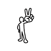 ピースしているイラスト