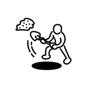 穴を掘るイラスト