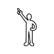 指を突き上げるイラスト